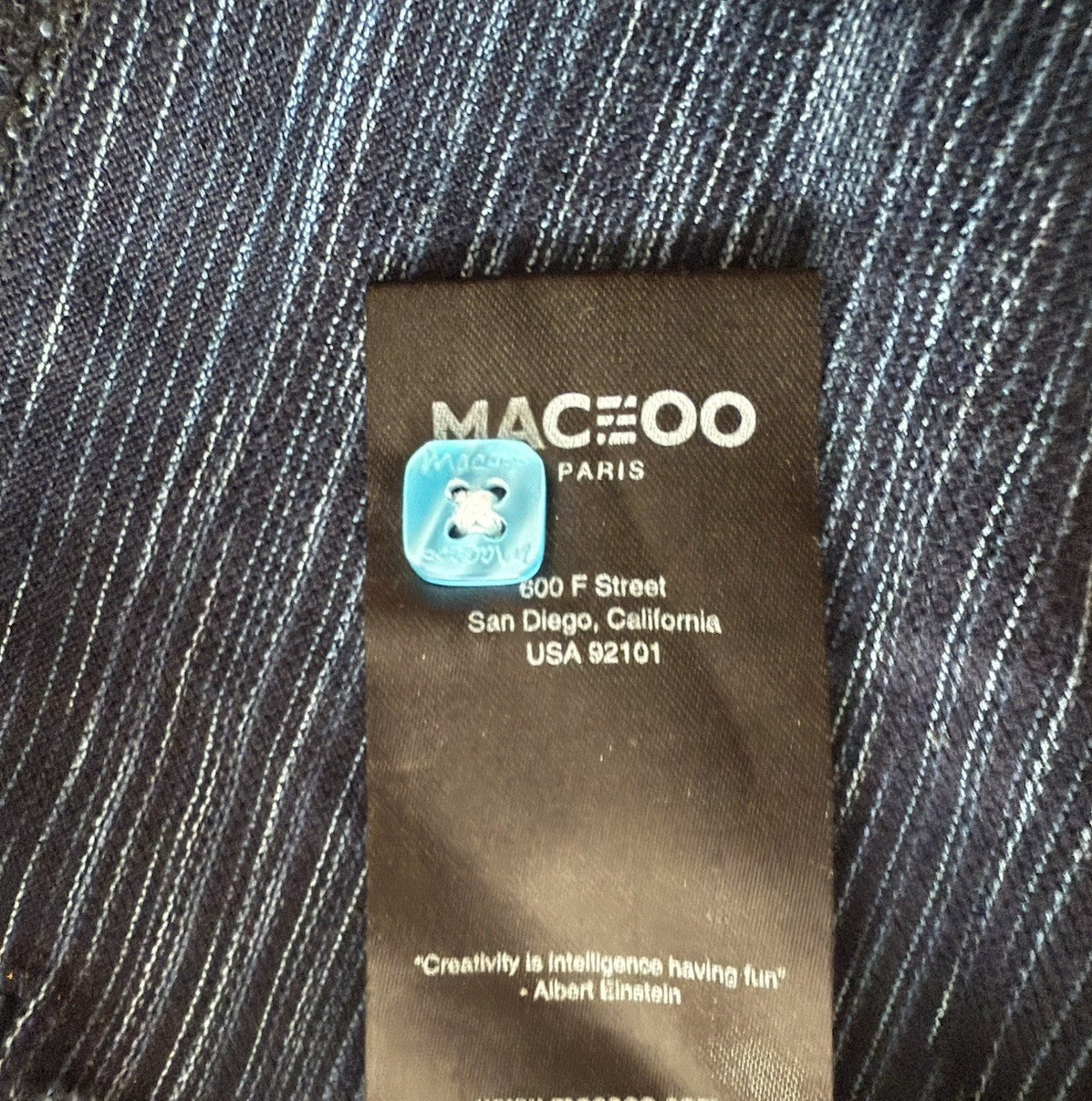 Maceoo Paris USA Shirt Men 6 / 2XL Navy V Neck Flip Cuff Long Sleeve gallery