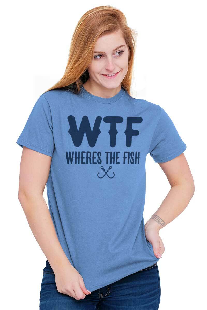 WTF Wheres The Fish Fishing Hobby Angler Gift Mens Casual Crewneck T Shirts Tees gallery