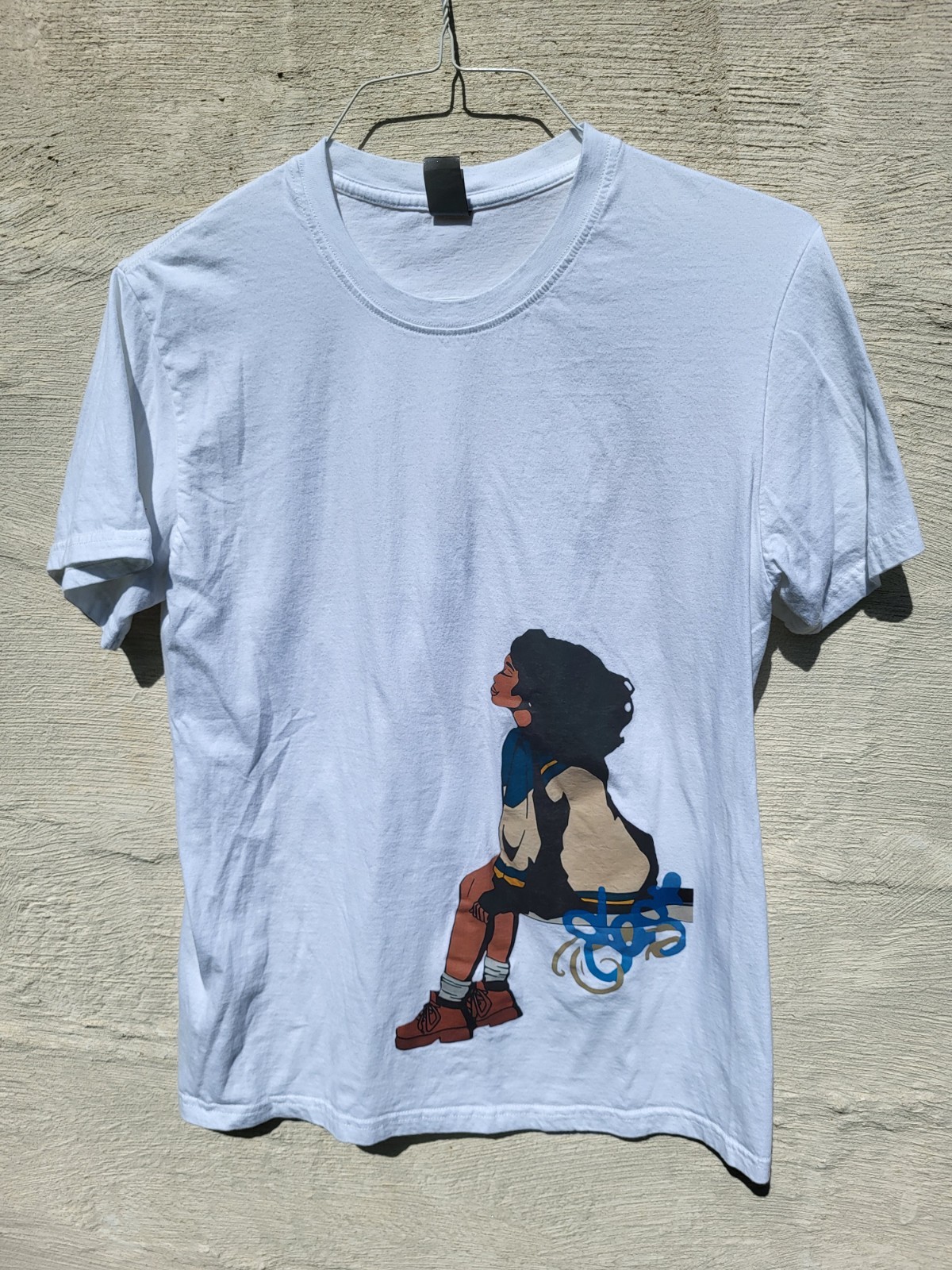DIGIPRINT APPAREL Size M White Cotton Crew Neck Girl Graphic T-Shirt