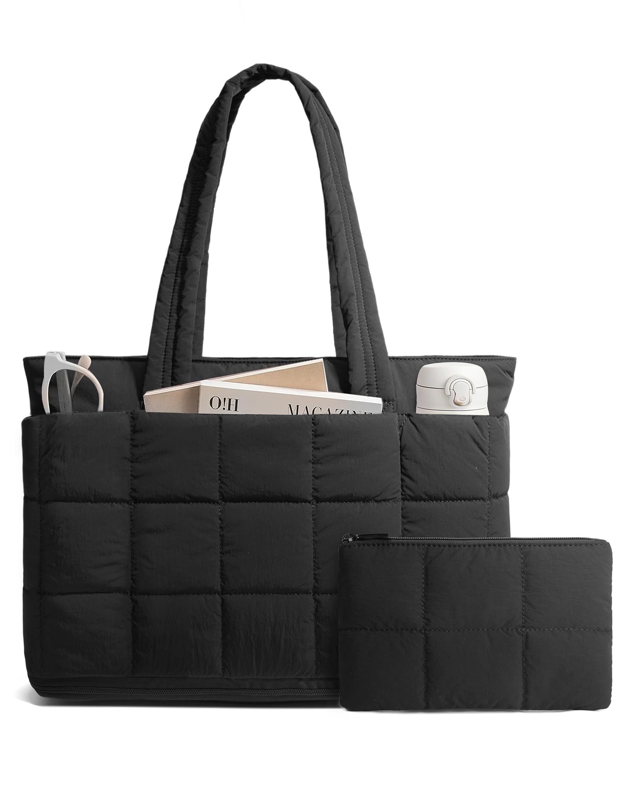 Tote Bag for Women, Puffer Work Bag 15.6 Inch Laptop Purse for Nurse Teacher,…