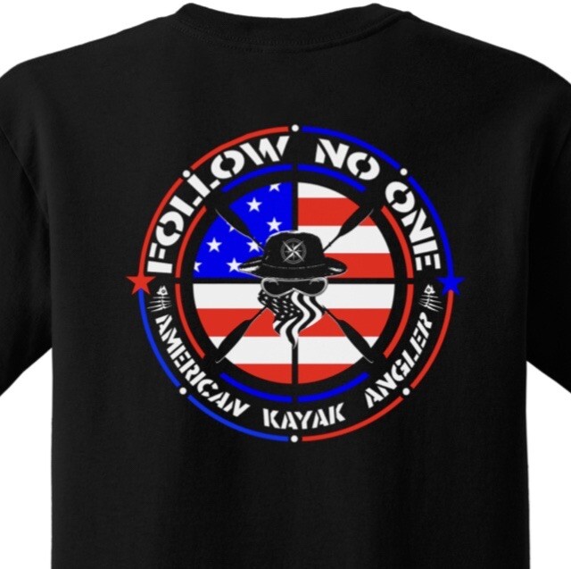 American Kayak Angler T-shirt size XL & plus 1 FREE sticker !