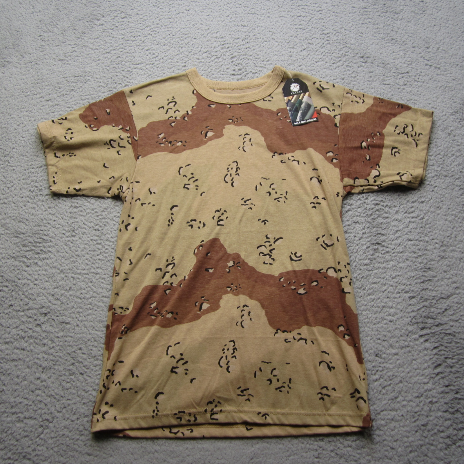 Rotcho Shirt Mens S Desert Storm Chocolate Chip Camo Crew Neck gallery