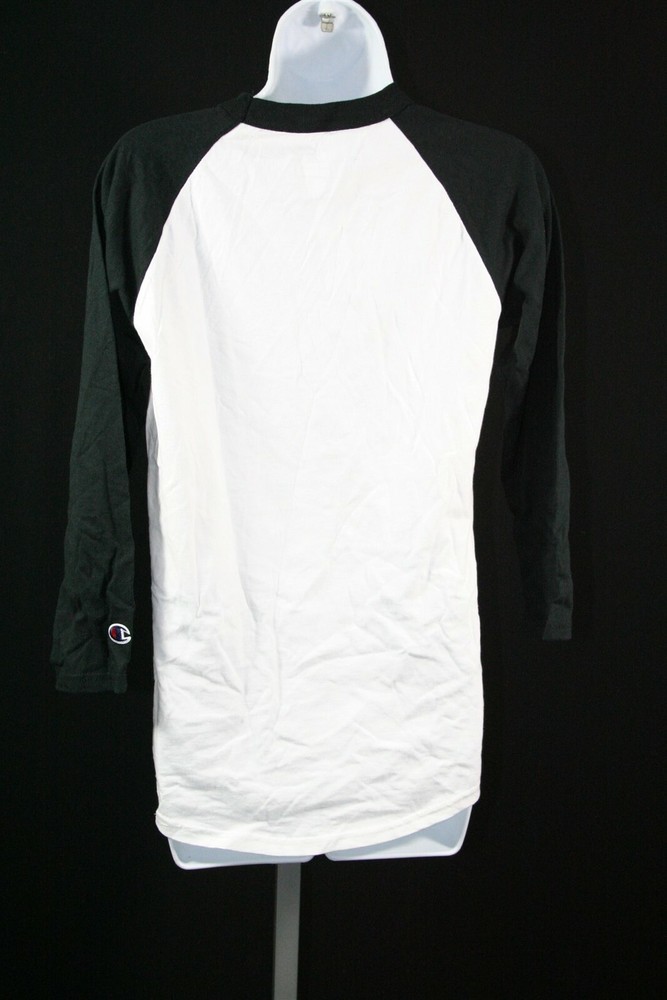 24A10 Champion T137 Authentic Apparel Baseball Tee SM White and Black