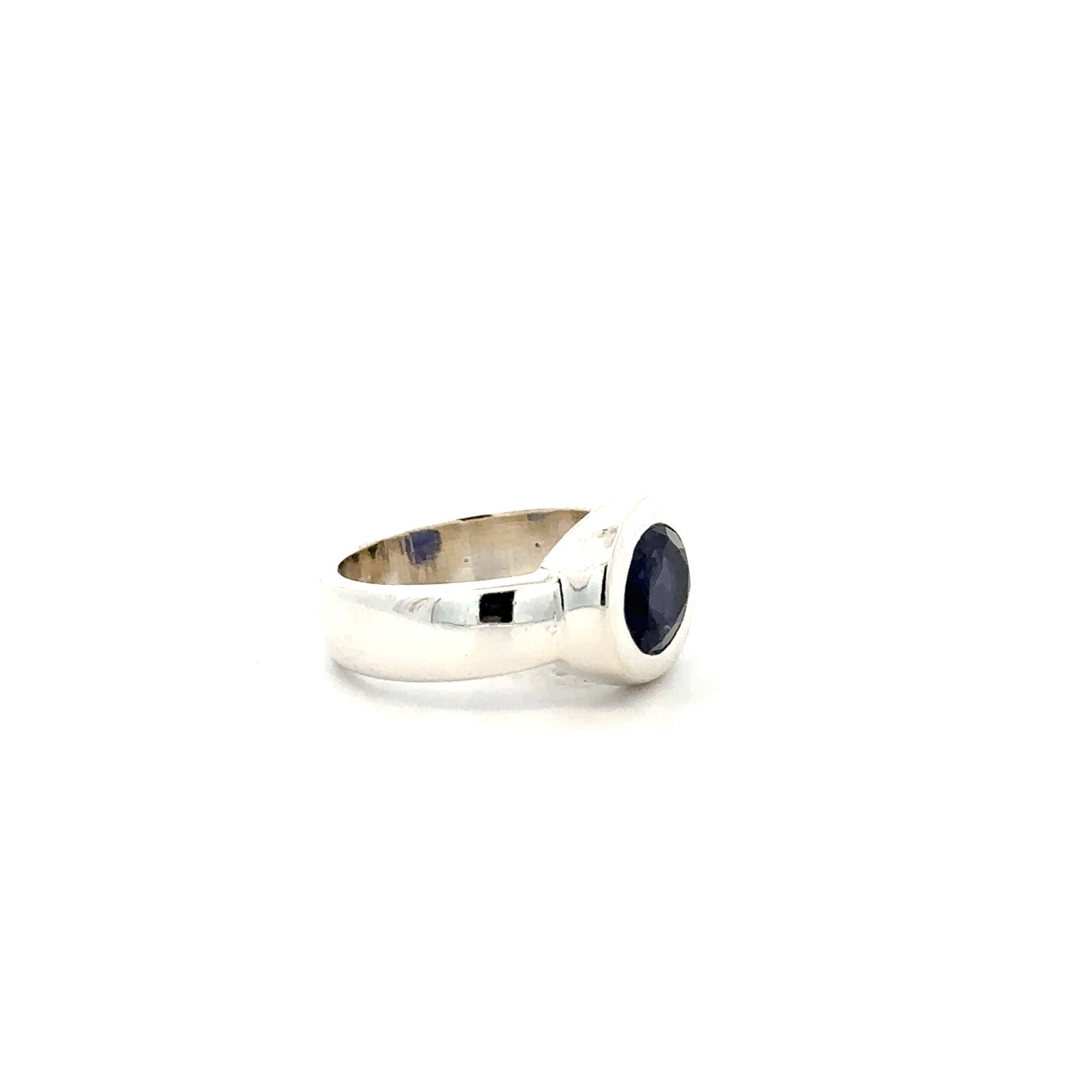 Sterling Silver Iolite Ring (Size 6) Stone 7 x 9 mm