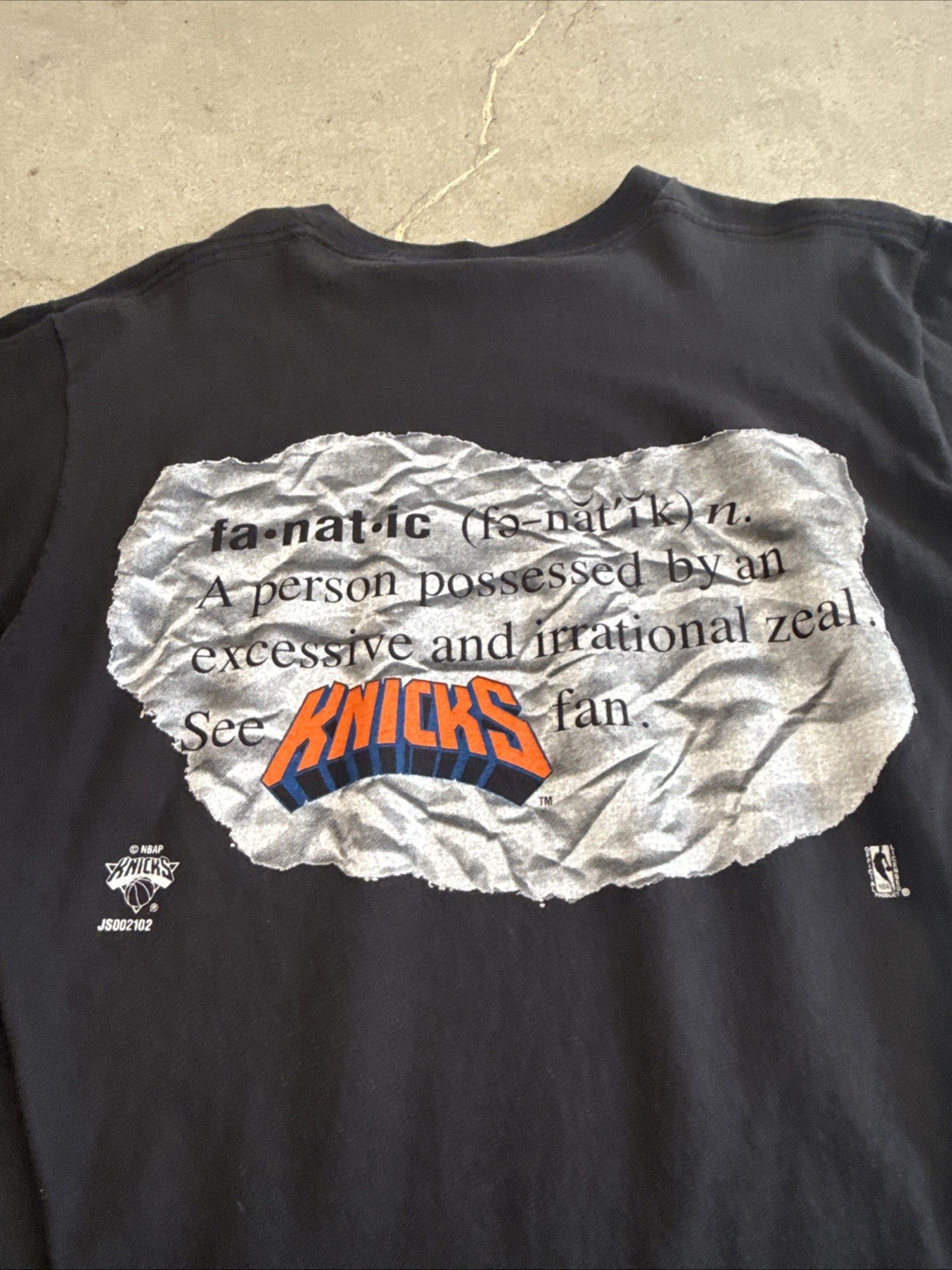 Vintage 1990s NBA New York Knicks Fanatic Short Sleeve Tee Shirt Size Large Rare gallery