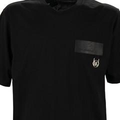 DOLCE & GABBANA DG Metal Silver Logo Cotton T-Shirt Shirt Black 46 S M