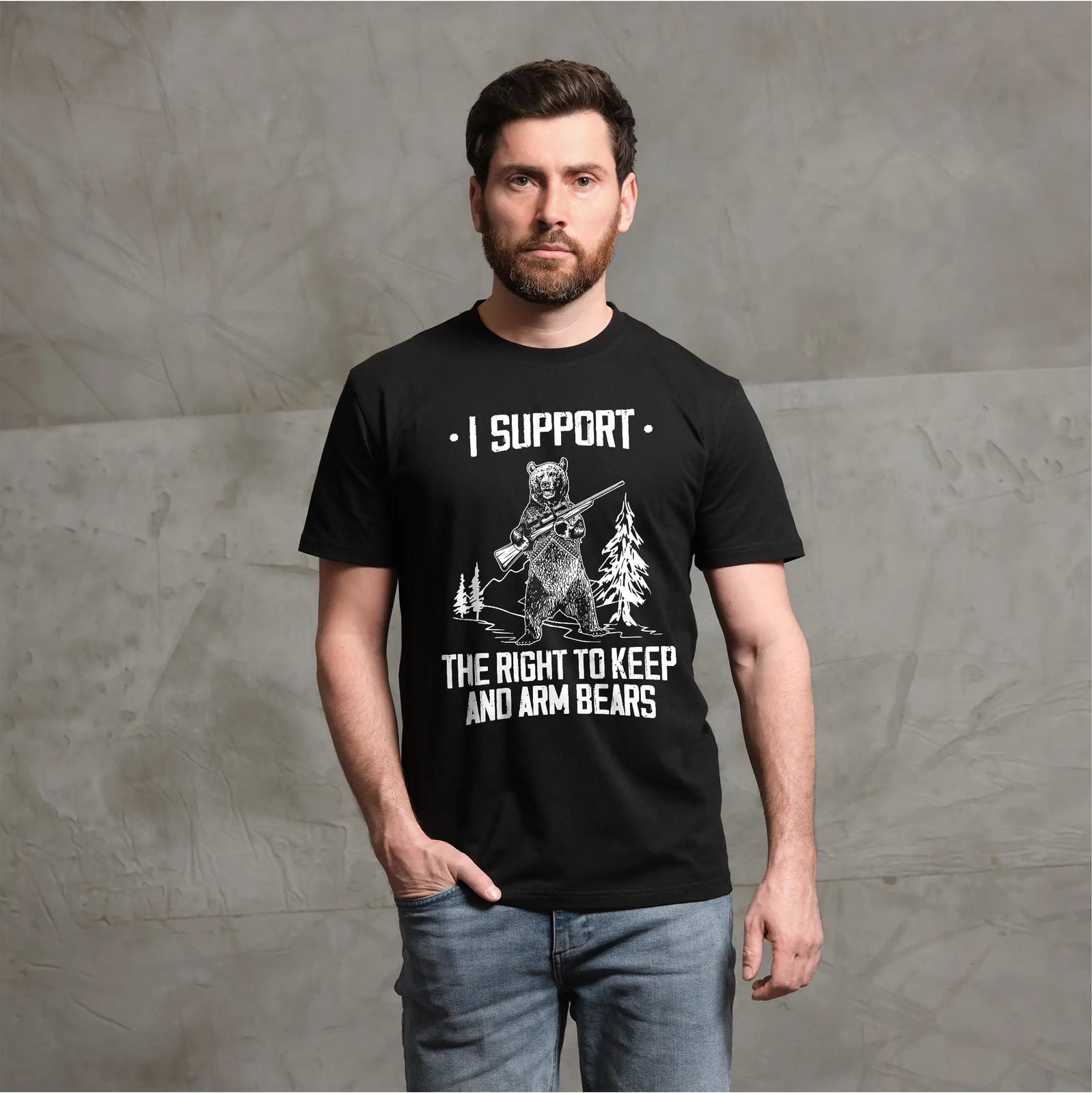 I support the right to keep and arm bears Funny Tee shirt second amendment Tee gallery
