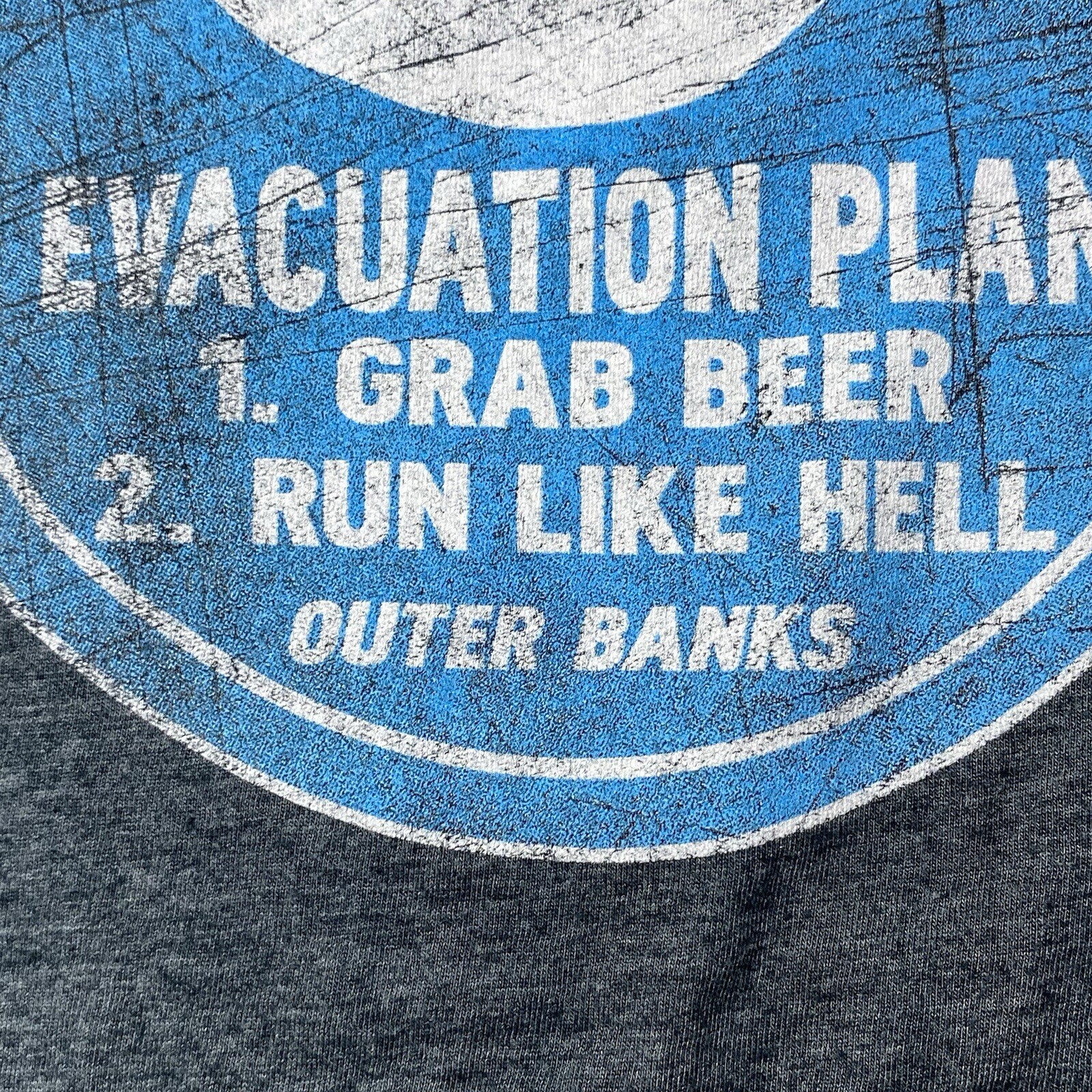 Outer Banks T Shirt Hurricane Funny Grab Beer Run! Adult Large L gallery