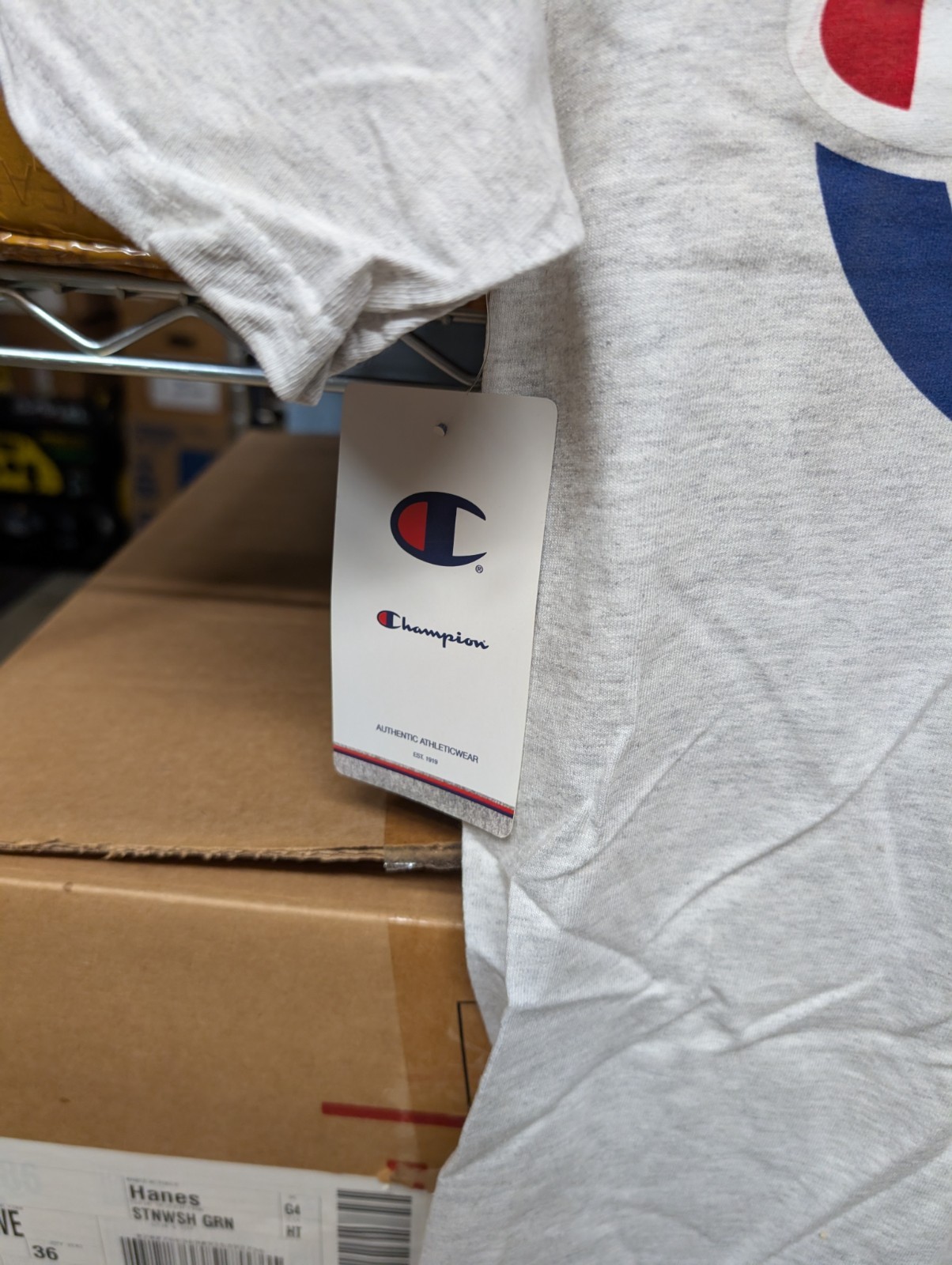 Champion T425 Men's Athletic Champion Logo Tee Shirt T-shirt Ash Gray Small gallery