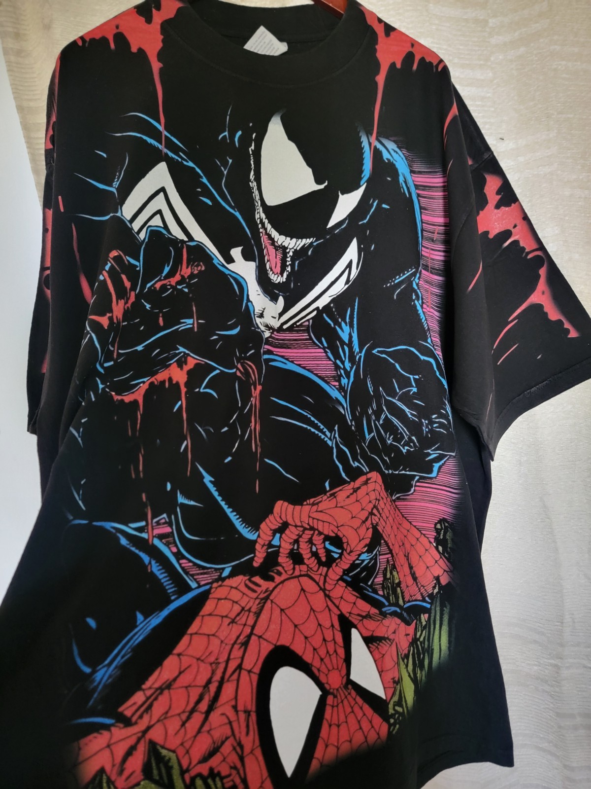 VENOM SPIDERMAN ON A SHAKA HEAVYWEIGHT GARMET DYED T SHIRT Jumbo Print "MODERN" gallery