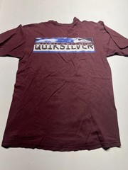 Quicksilver Graphic Y2K T-Shirt Deep Reddish-Brown Short Sleeve Surf Mens M