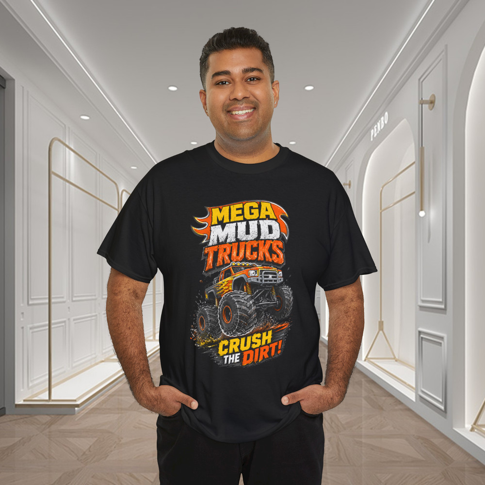 Mega Mud Trucks Crush The Dirt Monster Truck Graphic T-Shirt