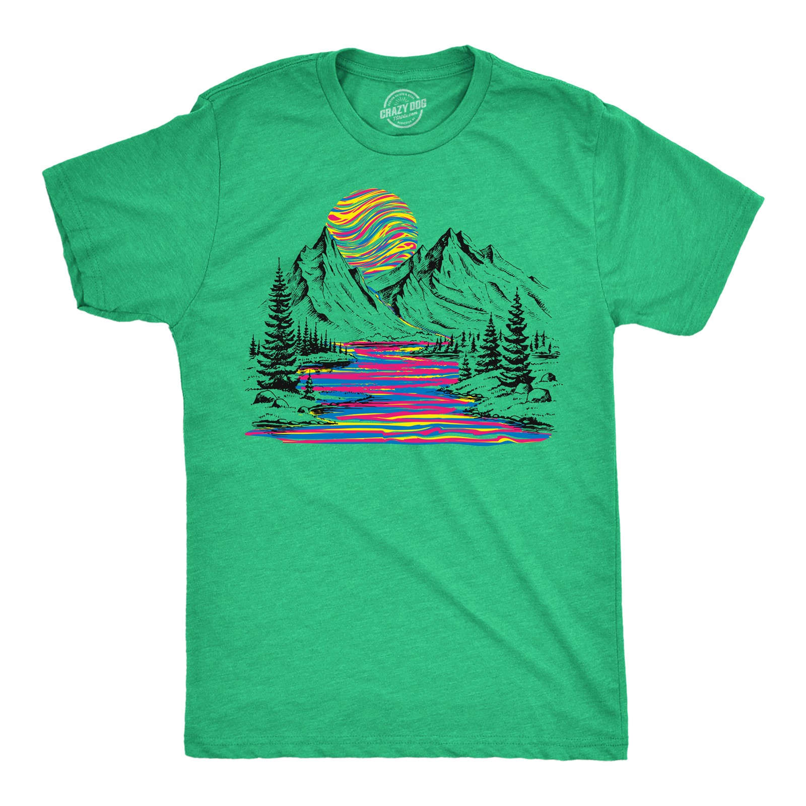 Mens Funny T Shirts Rainbow River Cool Nature Graphic Tee for Men gallery