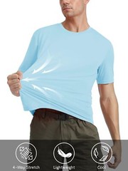 UPF50+ Men’s UV Shirts Skin Protection Summer Short Sleeve Water Sport Casual T