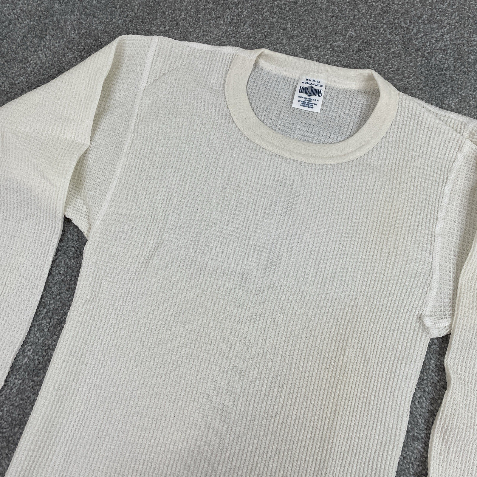 Morgan Mills Long Johns Waffle Knit Thermal Base Layer Size M (Fits XS) 80s USA gallery