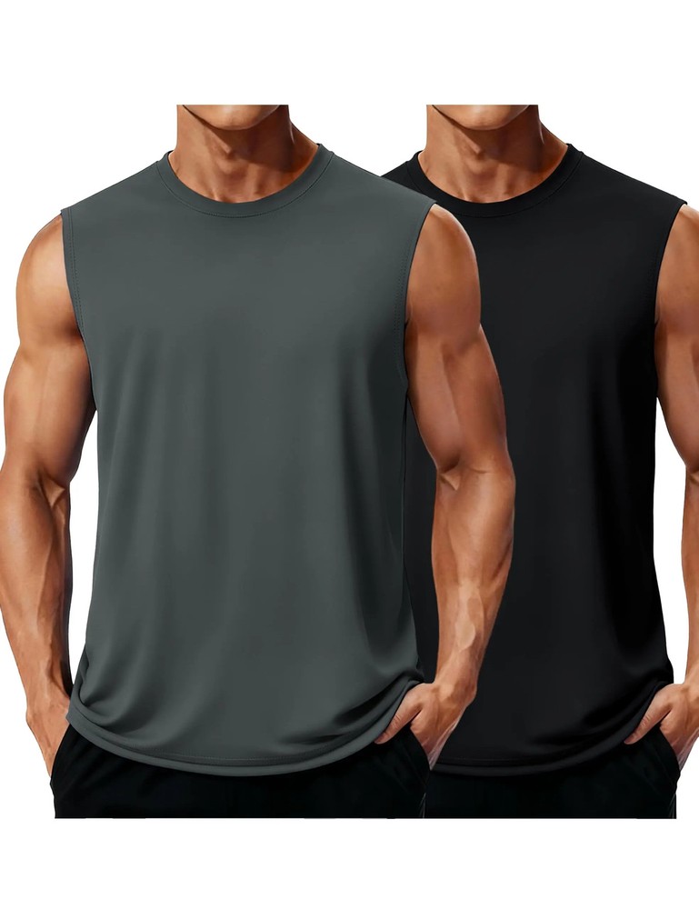 I Men’s Tank Tops 2 Pack – Quick Dry, Sleeveless