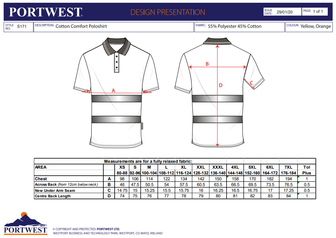 Mens Hi Vis Cotton Comfort Polo Shirt High Visibility Safety Security Work Top gallery