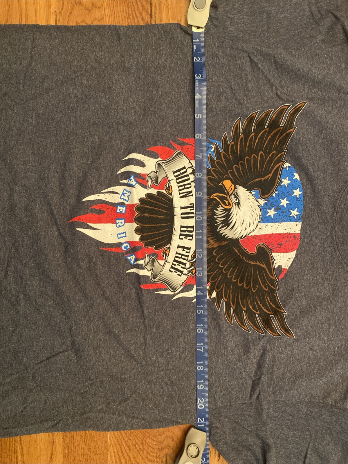 USA patriotic t shirt mens large Born To Be Free 4th Of July gallery