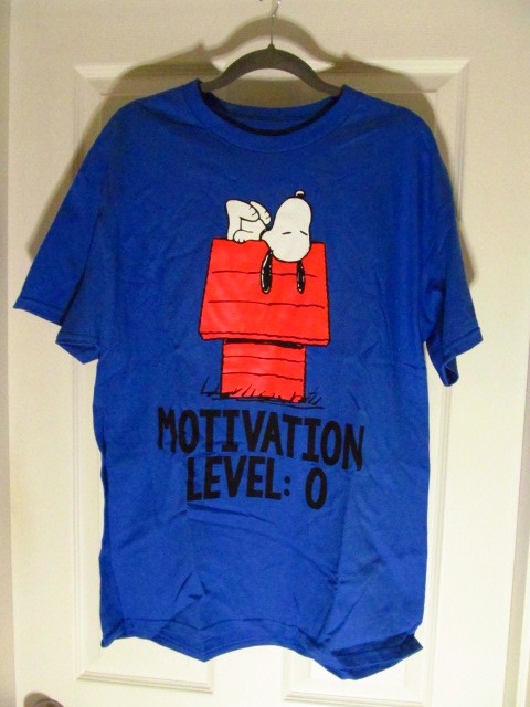Hybrid Apparel Peanuts Snoopy Motivation Level 0 Shirt, Sizes M. L, XL, 2XL gallery
