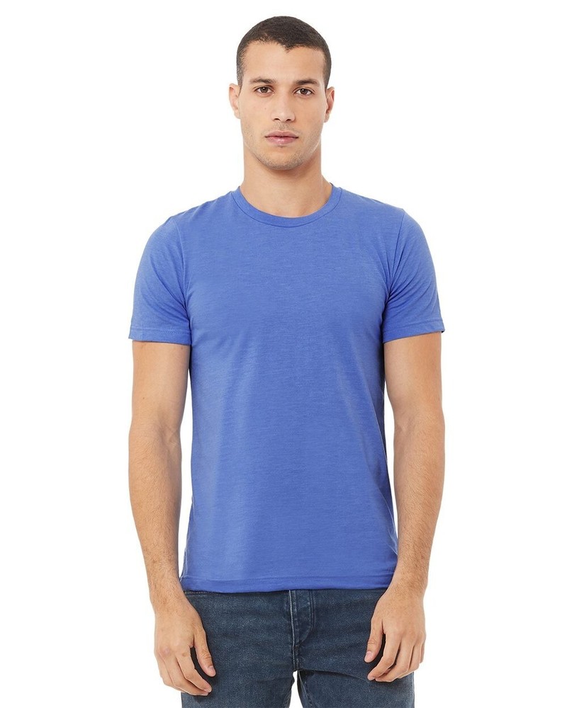 Bella + Canvas 3001CVC Medium Heather True Royal CVC Jersey Unisex Blue Tshirt