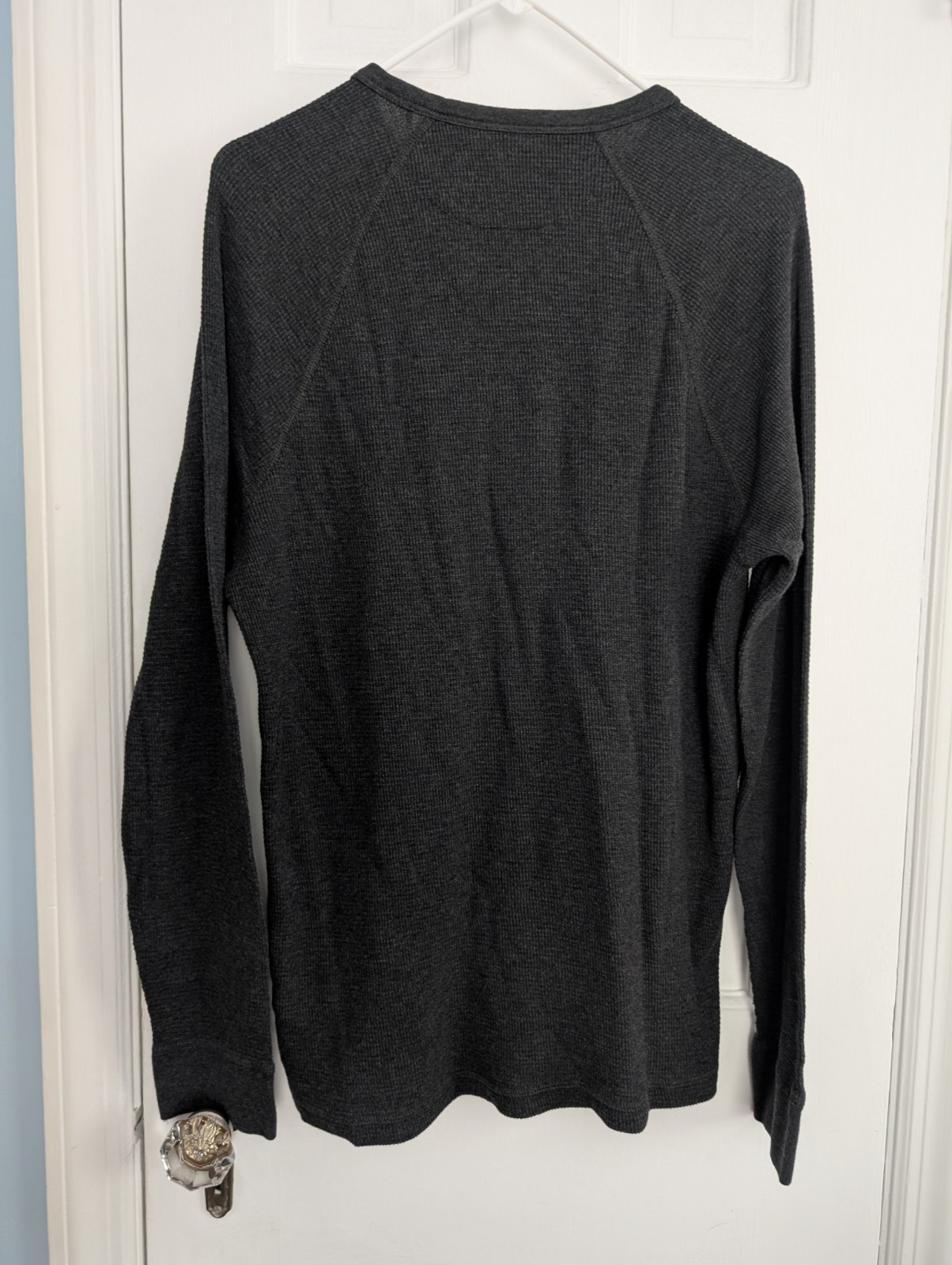 FAHERTY Waffle Knit Cloud Cotton Shirt Men's Large Dark Gray LS Thermal Crewneck gallery