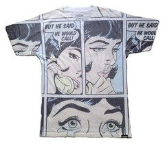 Comic Pop Art All Over Print Men’s Medium Graphic T-Shirt DETER Clothing – NEW