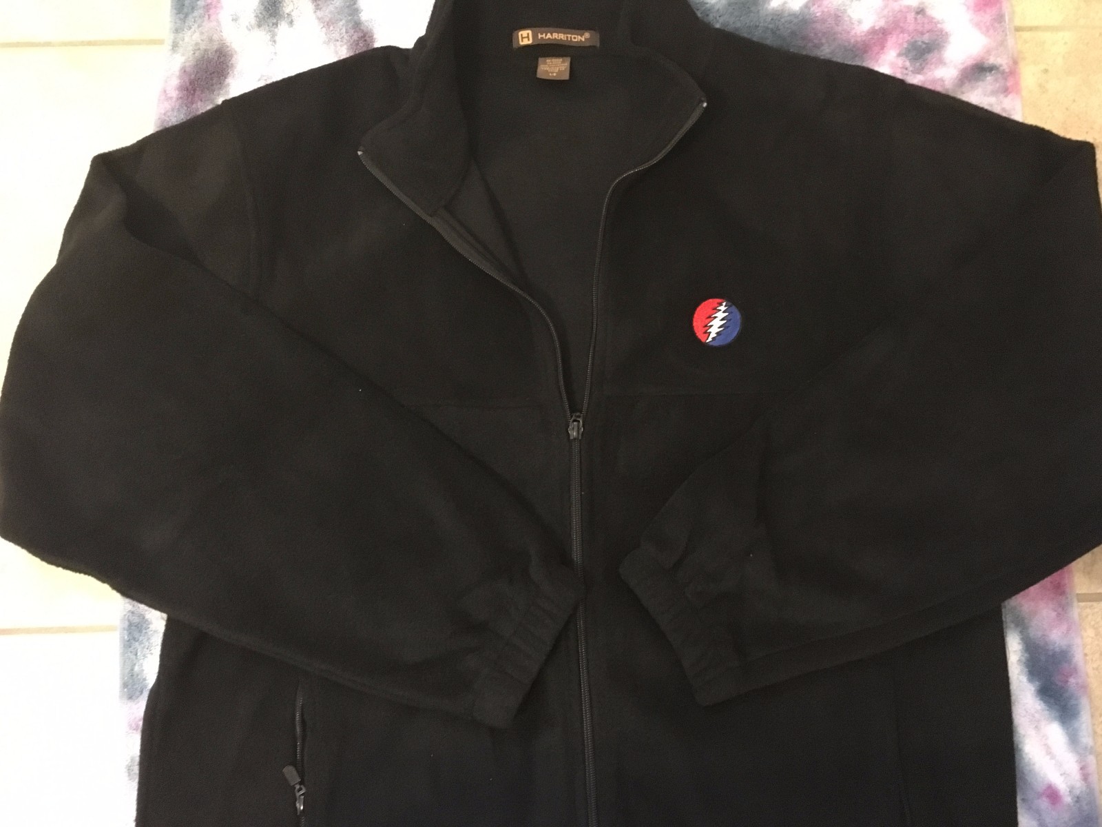 Grateful Dead Steal Your Face Embroidered Full Zipper Polyester Fleece Jacket gallery