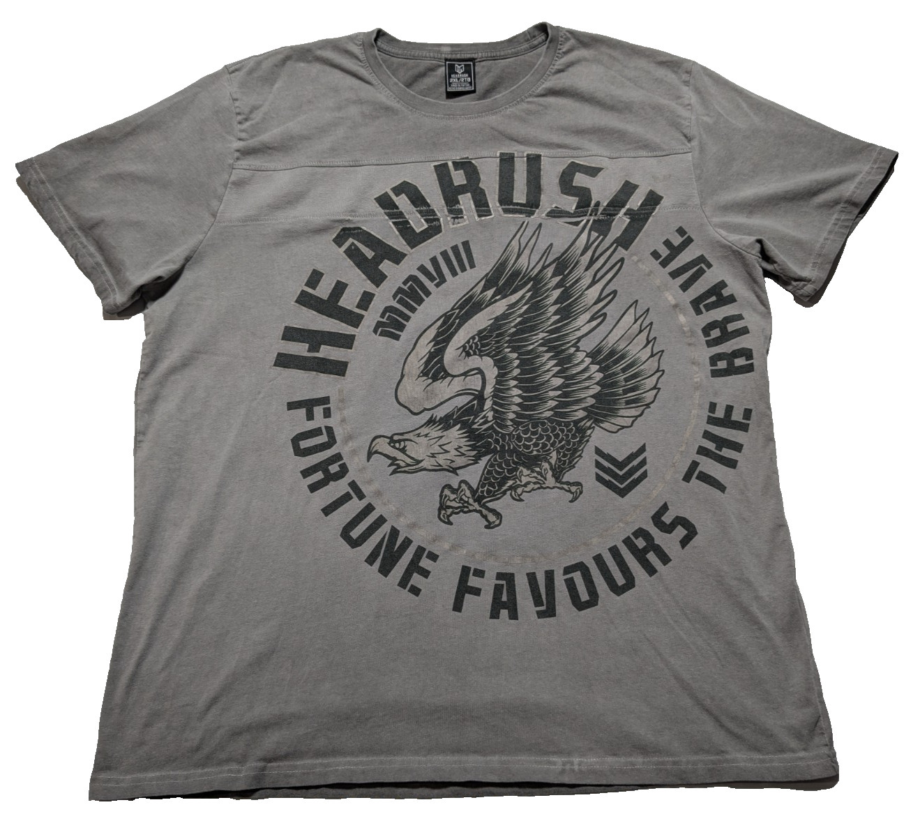 HEADRUSH FORTUNE FAVORS THE BRAVE x FEAR NONE - Men 2XL Gray T-Shirt gallery