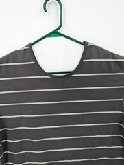 BYLT Drop Cut Lux Men’s Athletic Gray Striped Tee Shirt Size Large