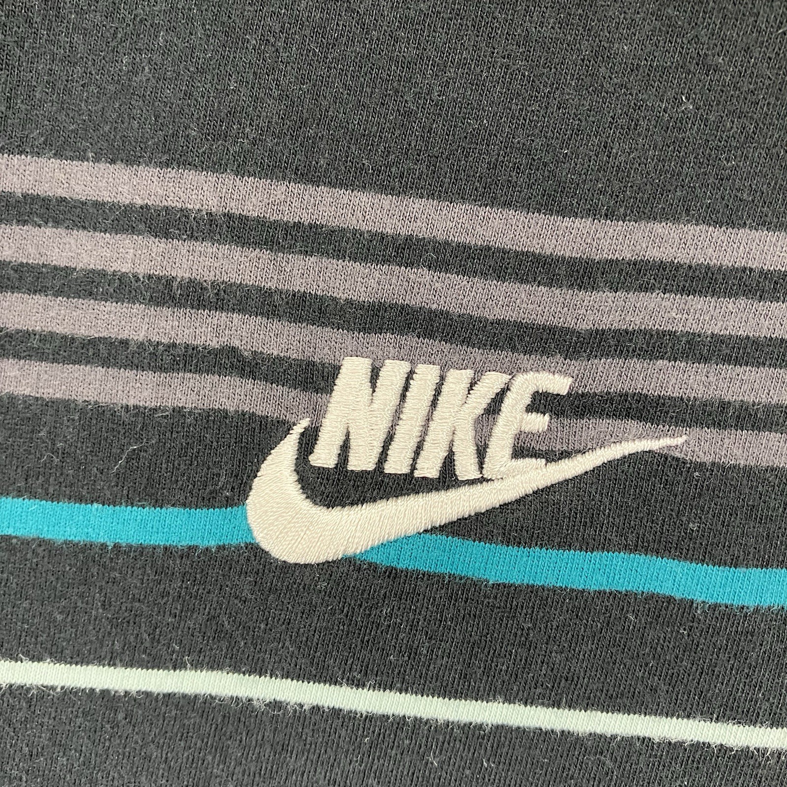 Nike Mens Striped Short Sleeve Ringer T-Shirt Blue Teal Cotton Large FD1358-451 gallery