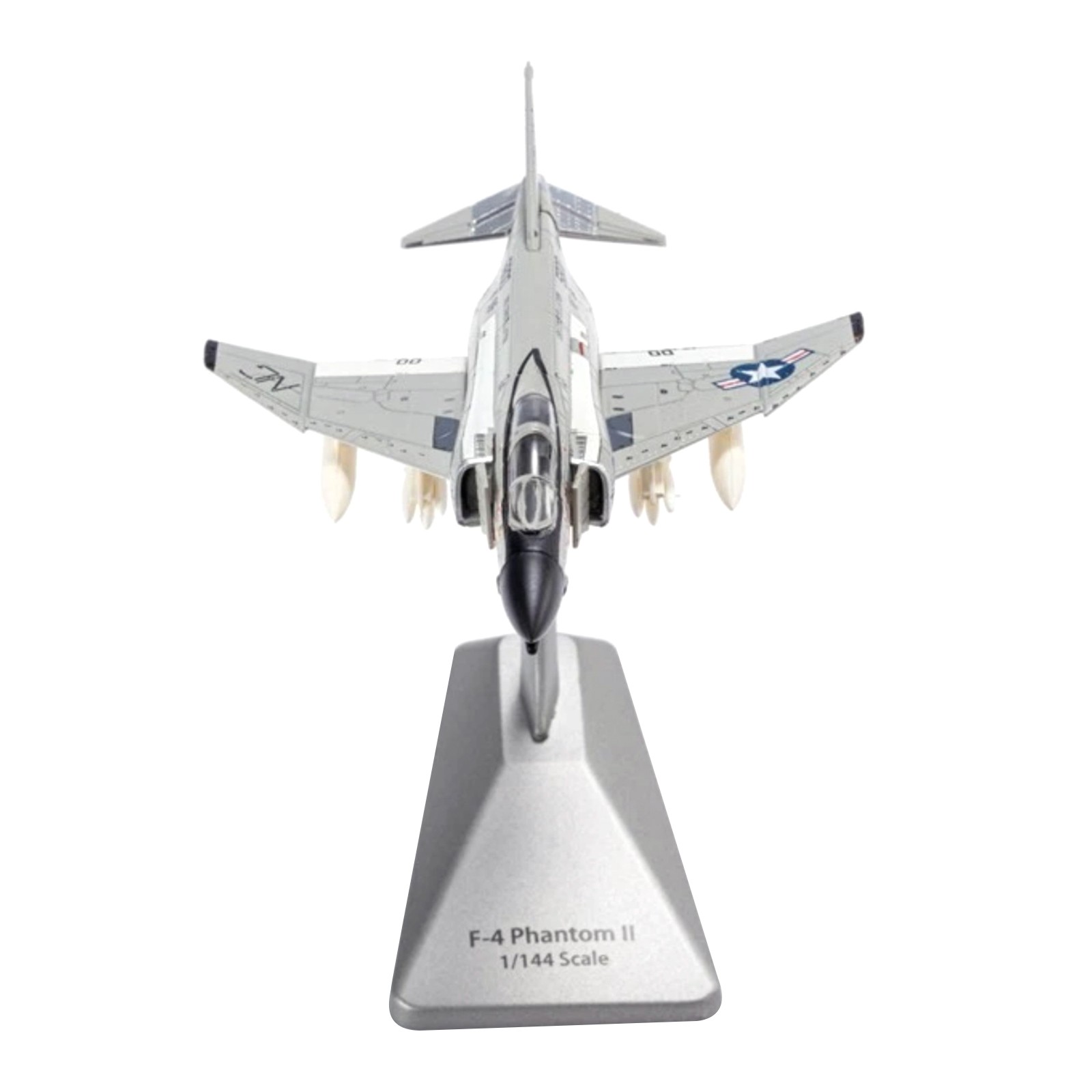 1PCS Alloy US Navy F-4 Phantom II Fighter Model 1/144 Scale With Display Stand