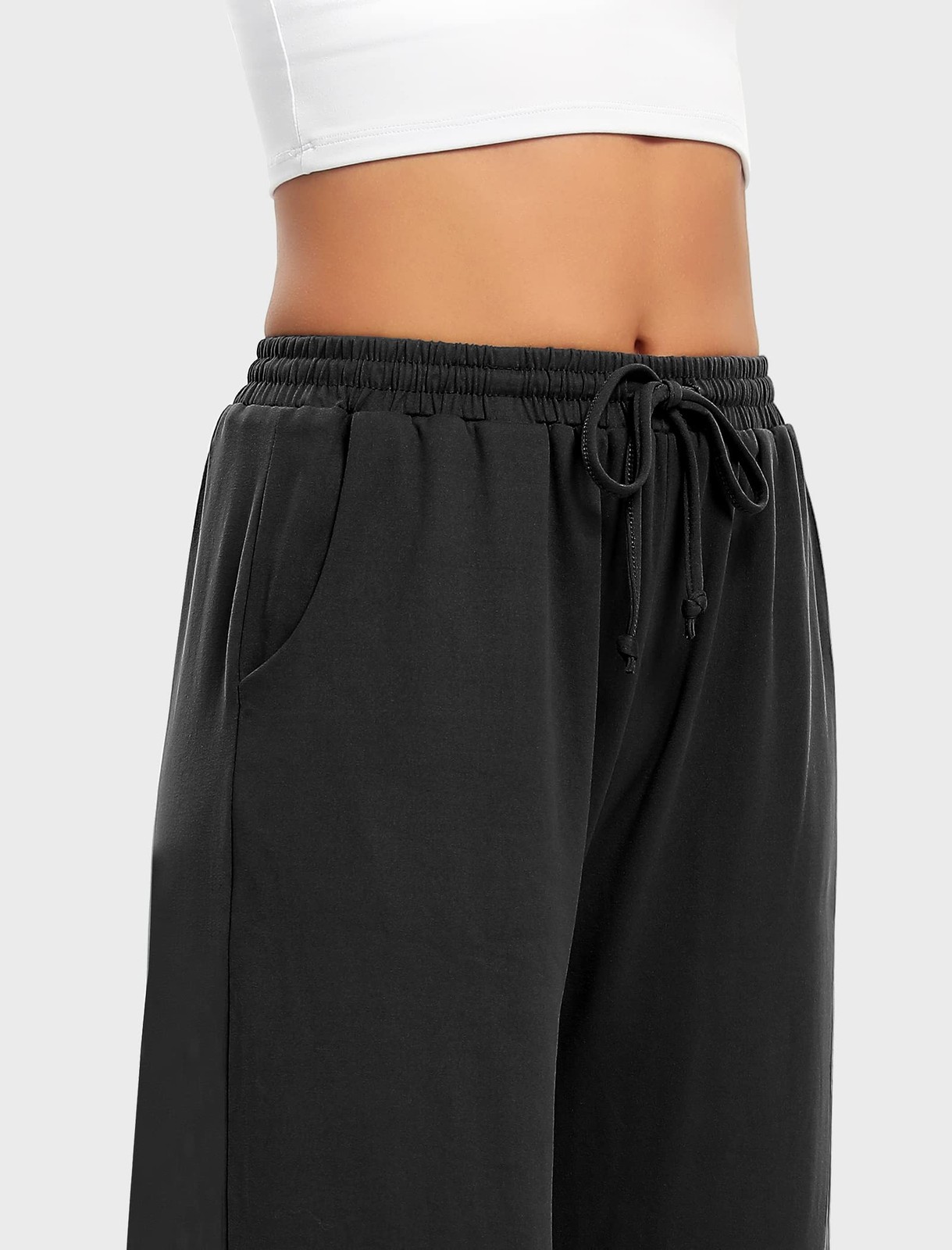 Workout Shorts Wide Leg Pants for Summer Capris,Sports Lounge Pants with Pock... gallery
