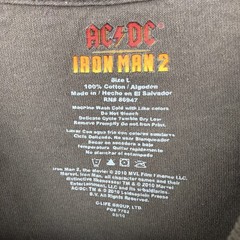 Used AC/DC (A.C.D.C.) x Marvel (Iron Man 2) band t-shirt made in El Salvador…