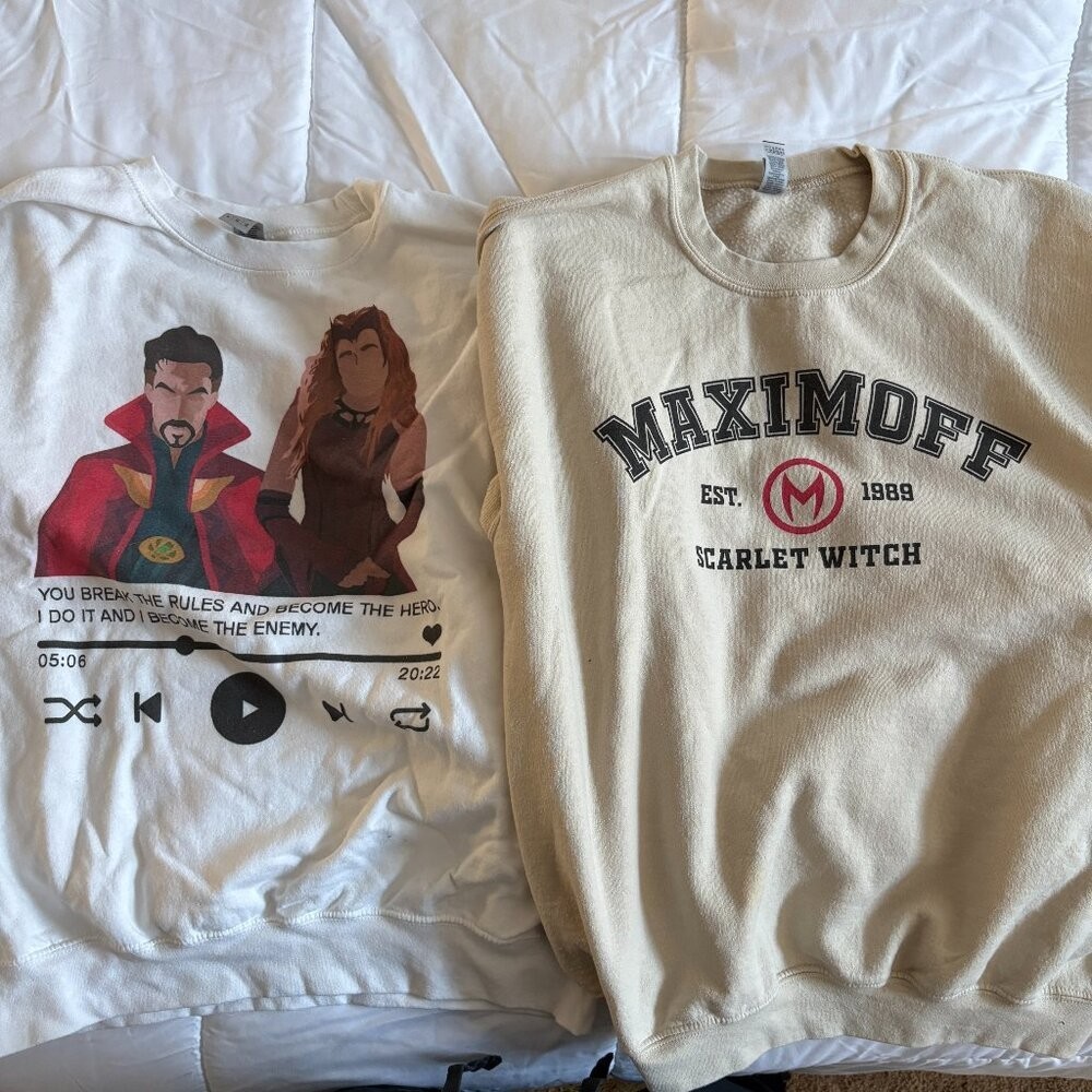 Gildan Scarlet Witch Sweatshirts White Beige Fandom Core Size Large gallery