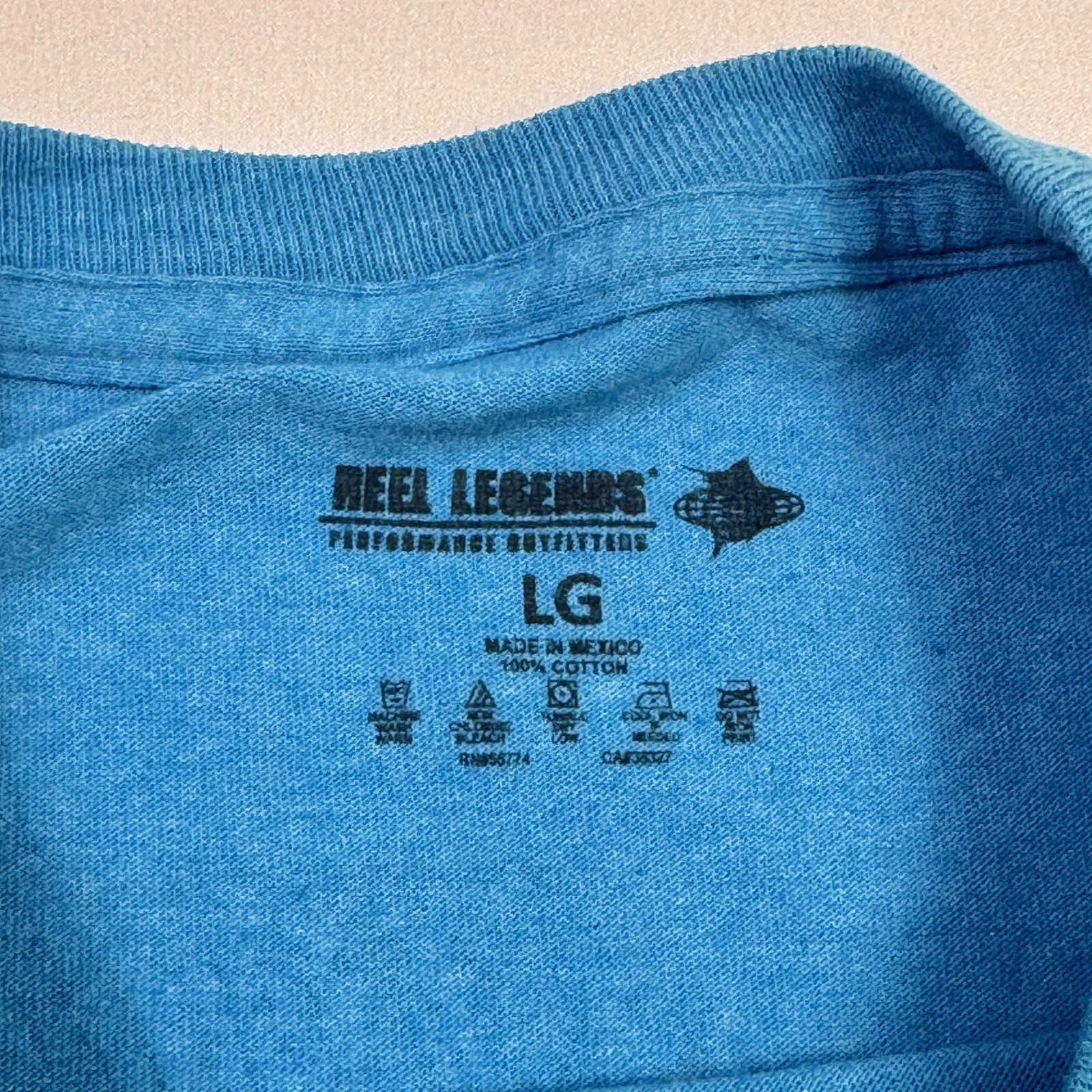 Reel Legends Shirt Mens Large Blue Offshore Fishing Graphic Short Sleeve Marlin gallery