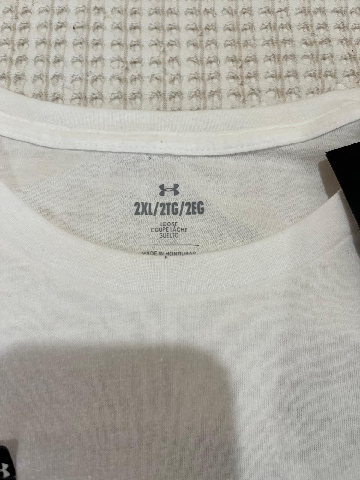 Under Armour Men's Extra Large XXL 2XL Vintage Type T-Shirt White Loose NWT gallery