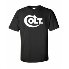 C0LT Black Logo T-Shirt 2nd Amendment Pro Gun Brand Tee Firearms Rifle Pistol