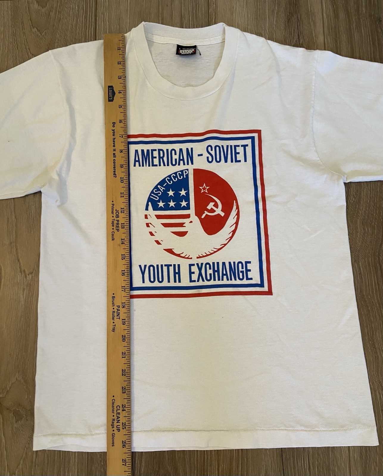 Vintage Single Stitch Shirt Large USA CCCP Youth Exchange Screen Stars 80s 90s gallery