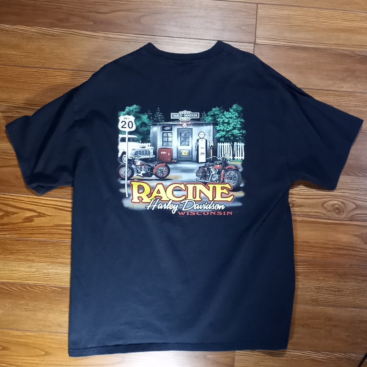 Harley Davidson Racine Wisconsin Mens Black 2 Sided T Shirt XL 105 yrs 1903-2008 gallery