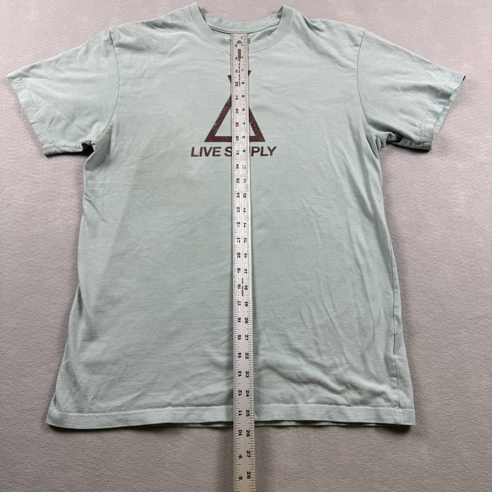 Patagonia Shirt Mens M Light Blue Live Simply Tent Logo Graphic Tee Camping gallery