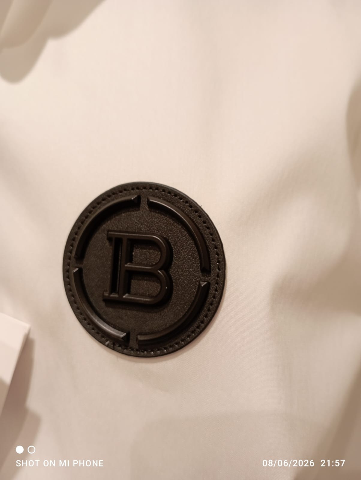 balmain white shirt with Front Logo and printed written on the back gallery