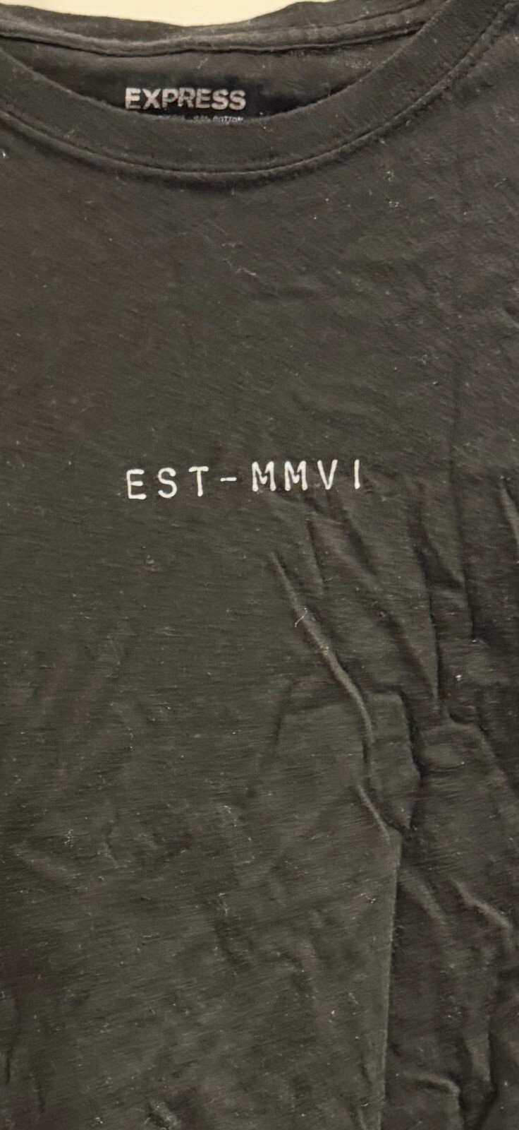 👕 Express 🦅 Mens Large Black Tee T-shirt EST-MMVI "Life is fragile" gallery
