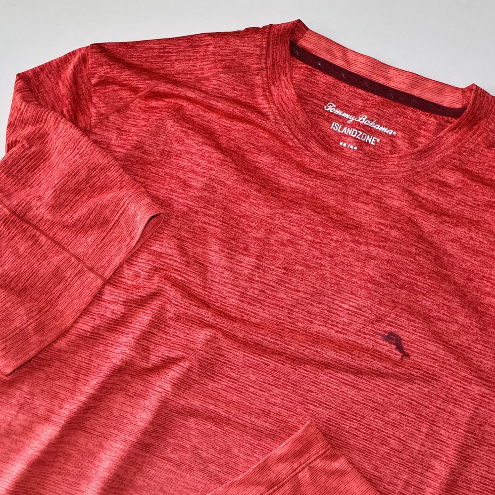 Tommy Bahama T Tee Shirt Performance Crew Island Zone Cypress Red SS Medium M