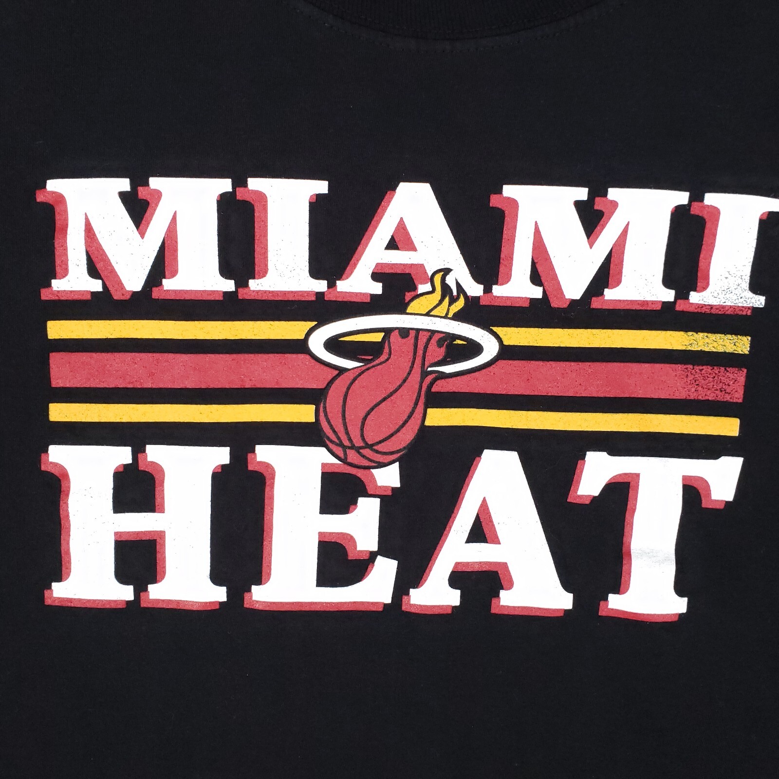 Miami Heat Shirt Mens XL Black Big Spell Out Logo Basketball NBA Casual Top gallery