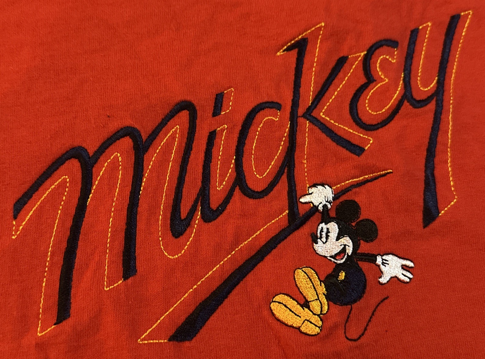 VTG Mickey & Co. Disney Mickey Mouse Embroidered Red T-Shirt XL OSFA 90s USA Tee gallery