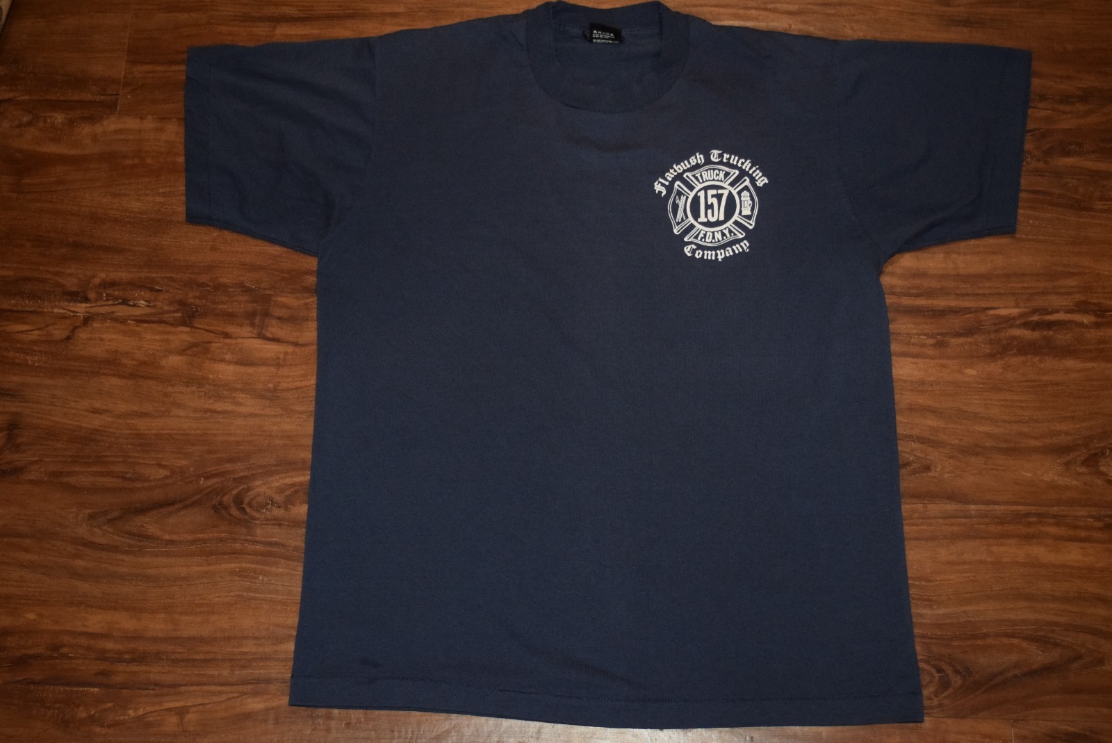 FDNY vtg Single Stitch Fire New York Flatbush Brooklyn t shirt Tag XL Fit L L/XL gallery
