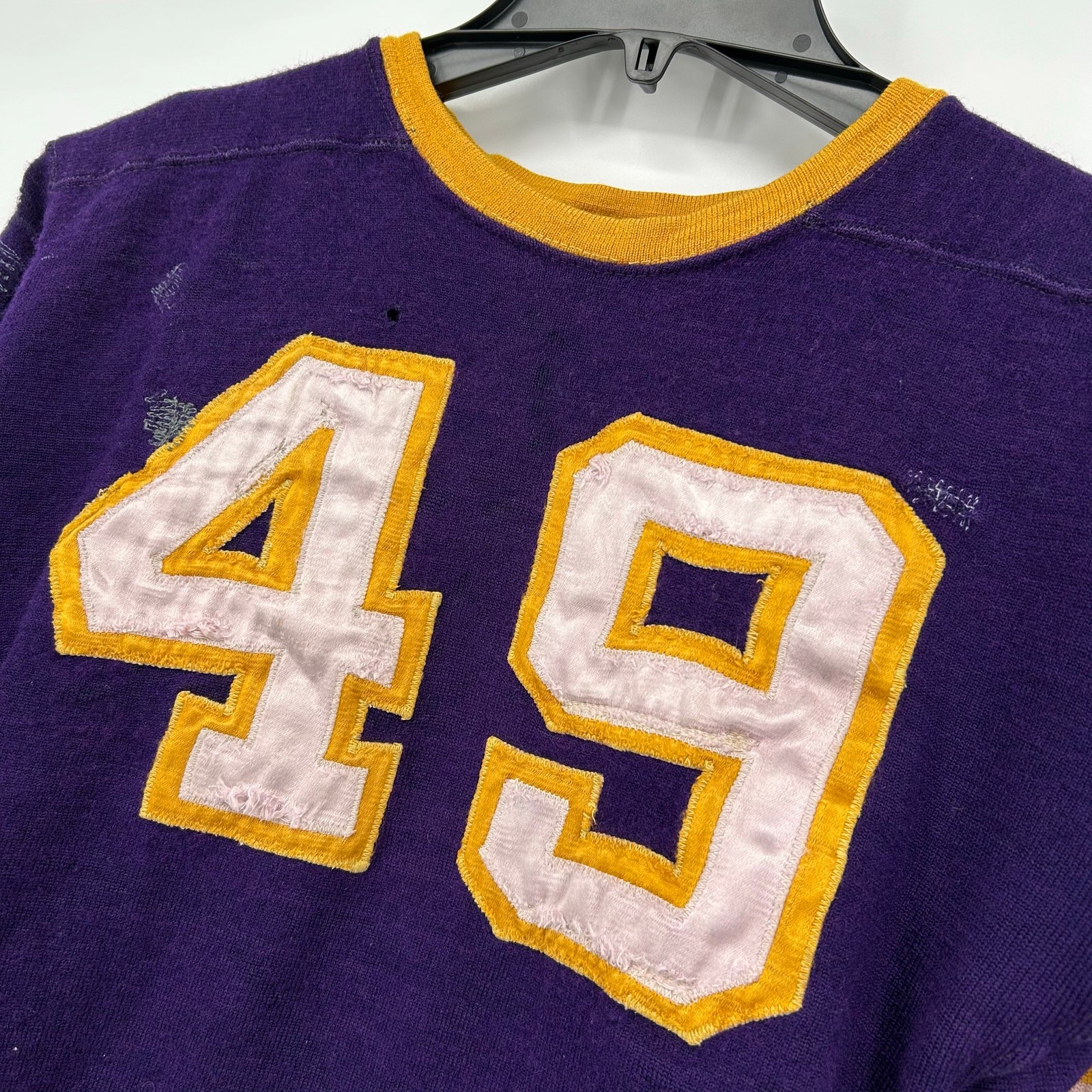 VTG 20s 30s Purple O'Shea Knitting Mills Wool Button Crotch Football Jersey 42 gallery