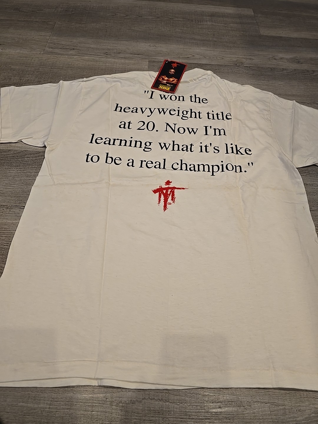 Mike TYSON I won the heavyweight title at 20 Single Stich DEADSTOCK MT Shirt 90s