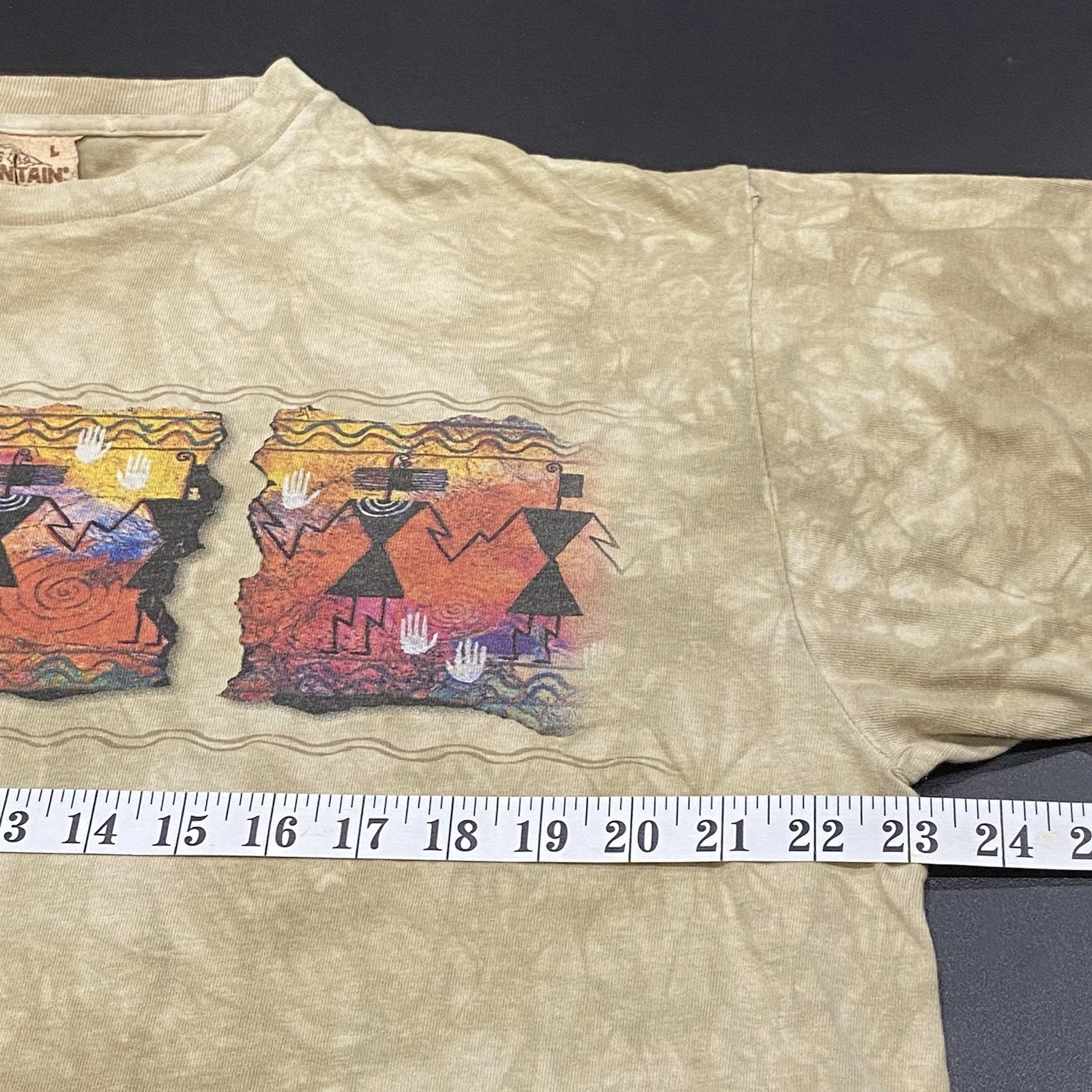 Vintage The Mountain T Shirt Large Leather Tag Grand Canyon Tribal USA Y2K Rare gallery
