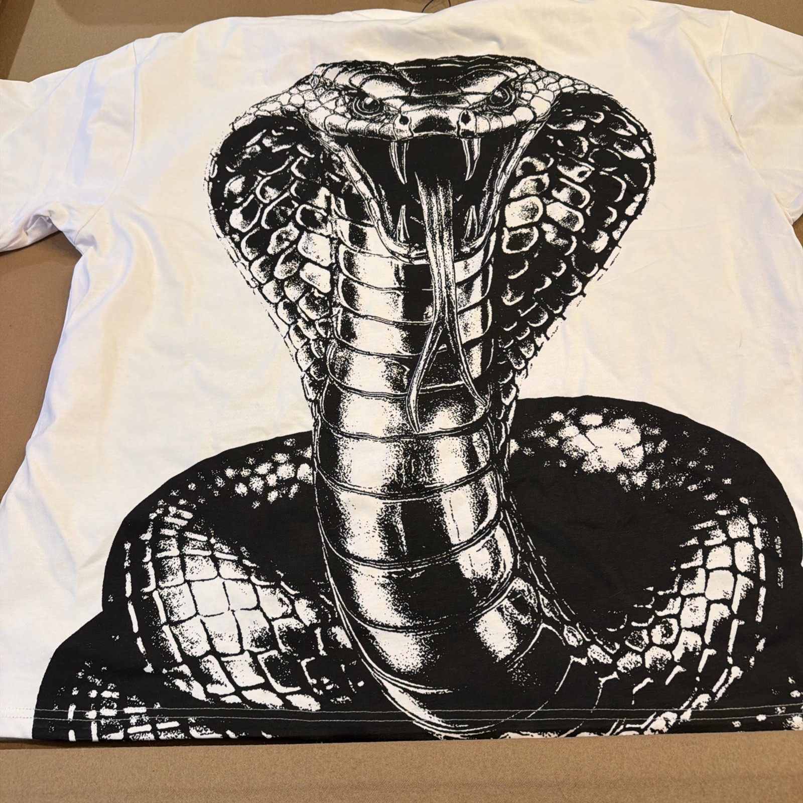 Crooks & Castles T-Shirt Men's Sz XXL Big Cobra Drop Shoulder Heavyweight White gallery